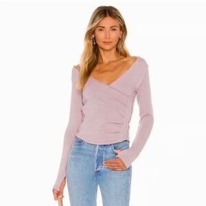 We The Free Lavender Wrap Top